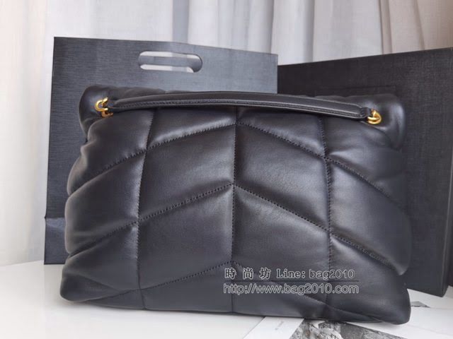 YSL爆款女士包包 聖羅蘭經典款LOULOU PUFFER絎縫小羊皮包 YSL肩背斜挎包 577475  jjh1158